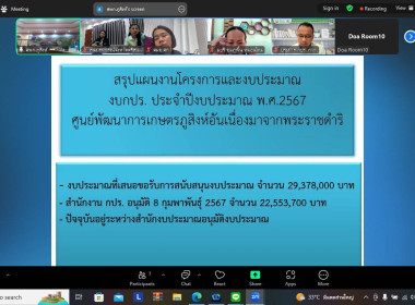 เข้าร่วมประชุมคณะทำงานศูนย์พัฒนาการเกษตรภูสิงห์อันเนื่องมาจากพระราชดำริ ผ่านโปรแกรม Zoom Meeting ... พารามิเตอร์รูปภาพ 4